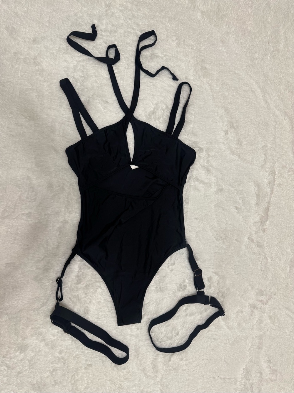 New xl black bodysuit top festival rave raver outfit cyber goth swimsuit stretch